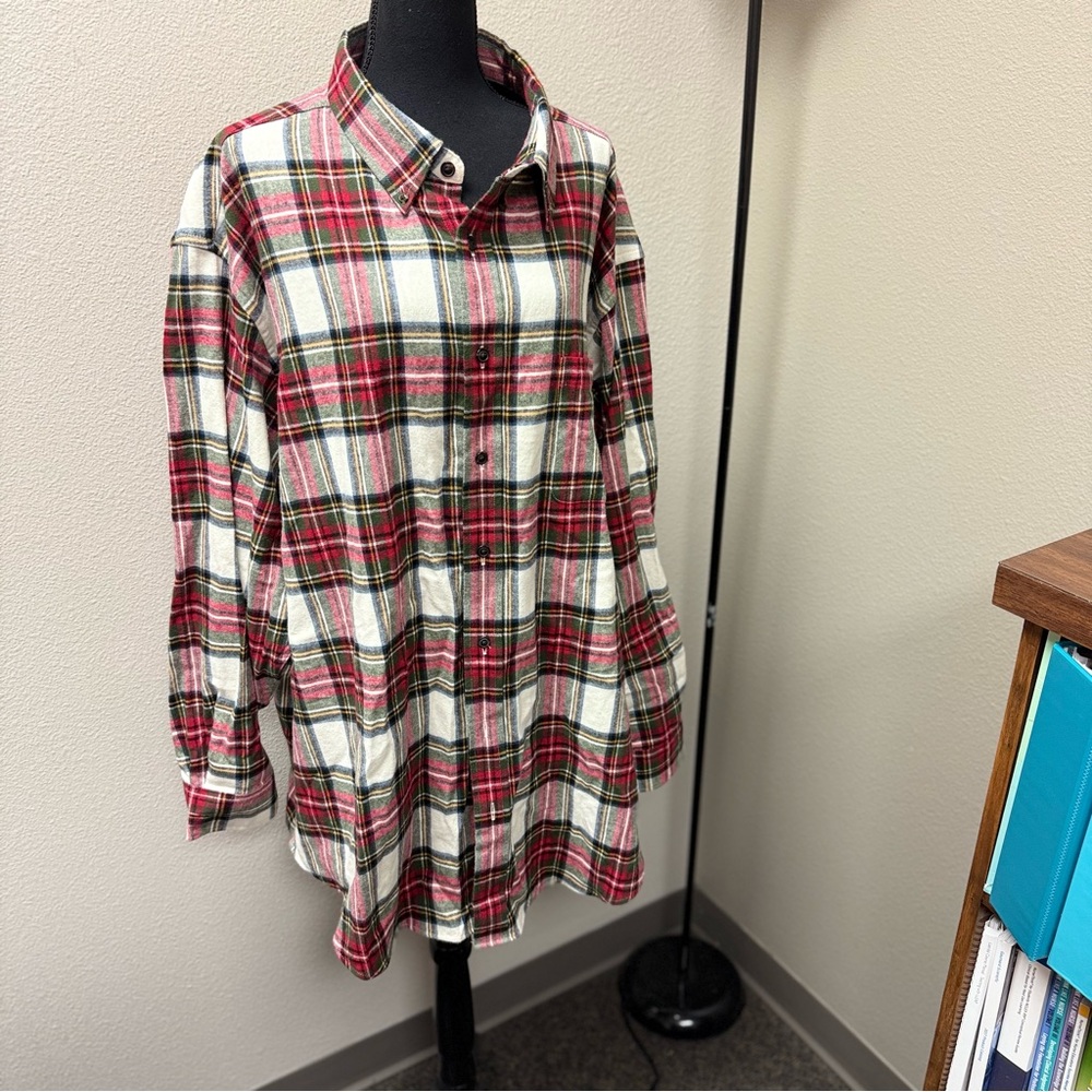 NWT Roundtree & Yorke Portuguese Plaid Men's Shirt - Red, Green, White. Size 3XB